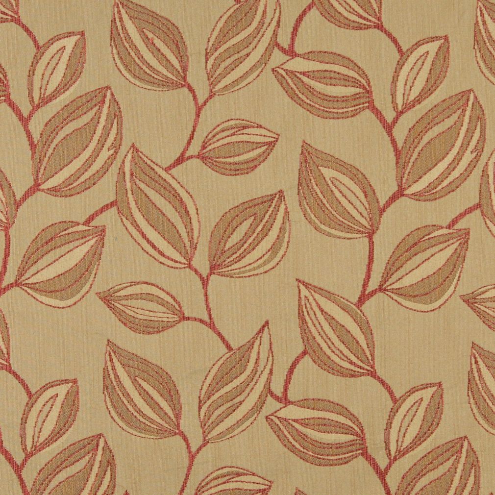 Essentials Cityscapes Mustard Sienna Botanical Leaf Pattern Upholstery Fabric