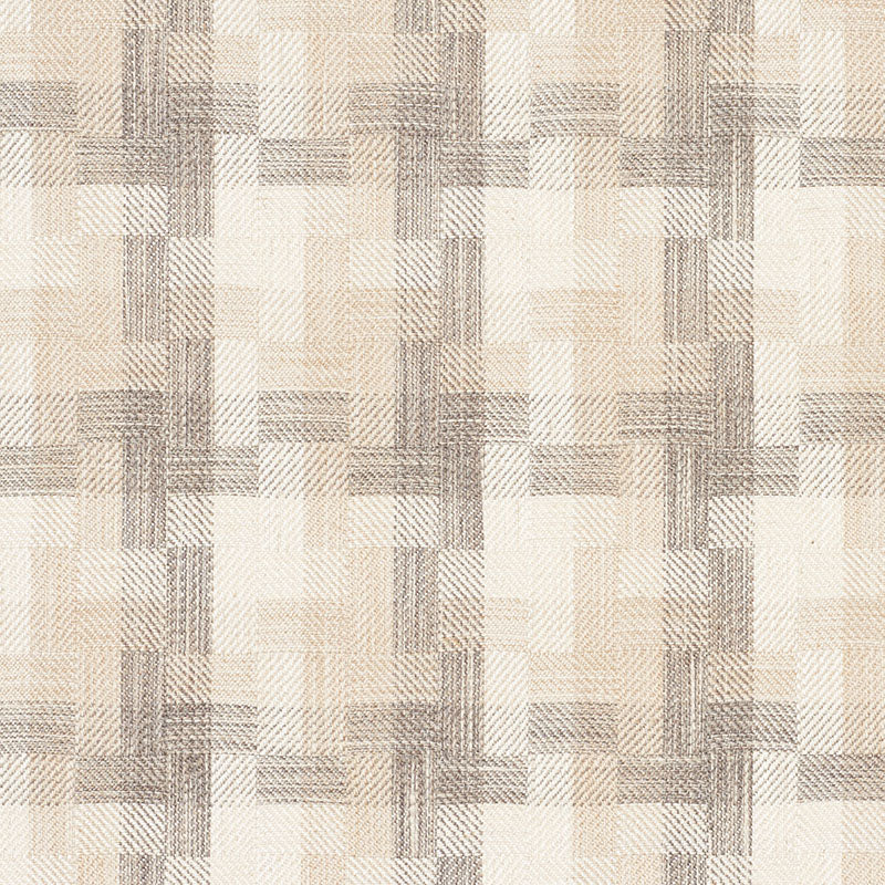 SCHUMACHER BORO PLAID FABRIC 73742 / NATURAL