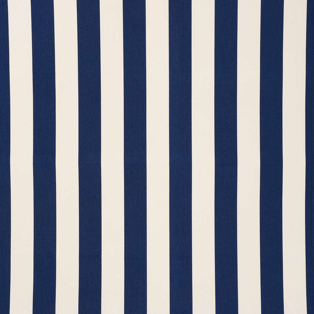 SCHUMACHER CABANA STRIPE INDOOR OUTDOOR FABRIC / NAVY
