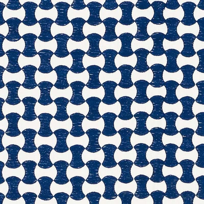 SCHUMACHER NOLITA EMBROIDERY FABRIC / NAVY