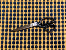 Load image into Gallery viewer, Lee Jofa Navy Blue Beige Cut Velvet Geometric Check Upholstery Fabric
