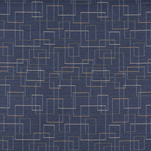 Load image into Gallery viewer, Essentials Mid Century Modern Navy Geometric Rectangles Upholstery Fabric / Admiral