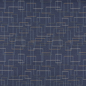 Essentials Mid Century Modern Navy Geometric Rectangles Upholstery Fabric / Admiral