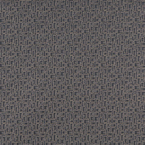 Essentials Mid Century Modern Geometric Navy Beige Upholstery Fabric / Baltic