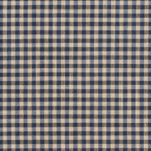 Load image into Gallery viewer, Essentials Navy Beige Checkered Upholstery Drapery Fabric / Indigo Gingham