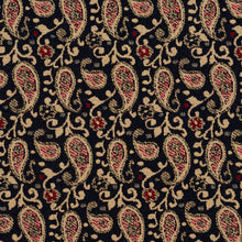Load image into Gallery viewer, Essentials Navy Beige Red Upholstery Fabric / Port Paisley