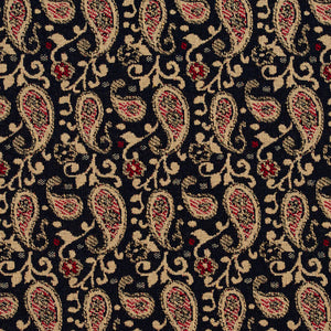 Essentials Navy Beige Red Upholstery Fabric / Port Paisley