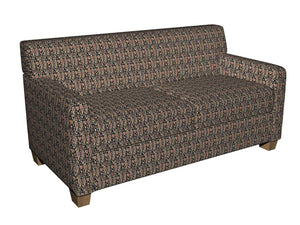 Essentials Navy Beige Red Upholstery Fabric / Port Paisley