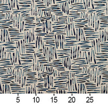 Load image into Gallery viewer, Essentials Navy Blue Aqua Gray Abstract Upholstery Fabric / Sapphire Tally