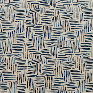 Essentials Navy Blue Aqua Gray Abstract Upholstery Fabric / Sapphire Tally