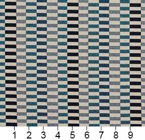 Essentials Navy Blue Aqua Tan Geometric Upholstery Fabric / Sapphire Shift