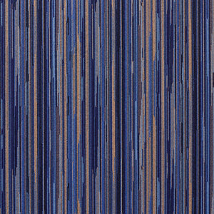 Essentials Navy Blue Beige Stripe Upholstery Fabric / Ocean