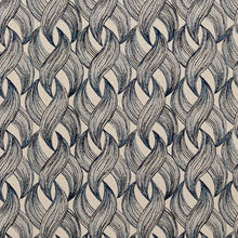 Load image into Gallery viewer, Essentials Navy Blue Black Gray Chain Upholstery Fabric / Sapphire