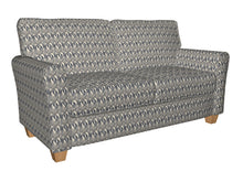 Load image into Gallery viewer, Essentials Navy Blue Black Gray Chain Upholstery Fabric / Sapphire