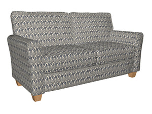 Essentials Navy Blue Black Gray Chain Upholstery Fabric / Sapphire
