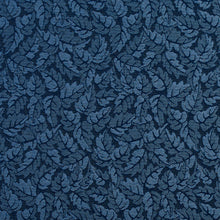 Load image into Gallery viewer, Essentials Heavy Duty Navy Blue Botanical Leaf Upholstery Fabric / Azure