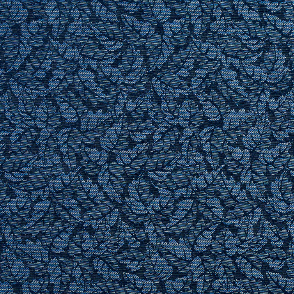 Essentials Heavy Duty Navy Blue Botanical Leaf Upholstery Fabric / Azure