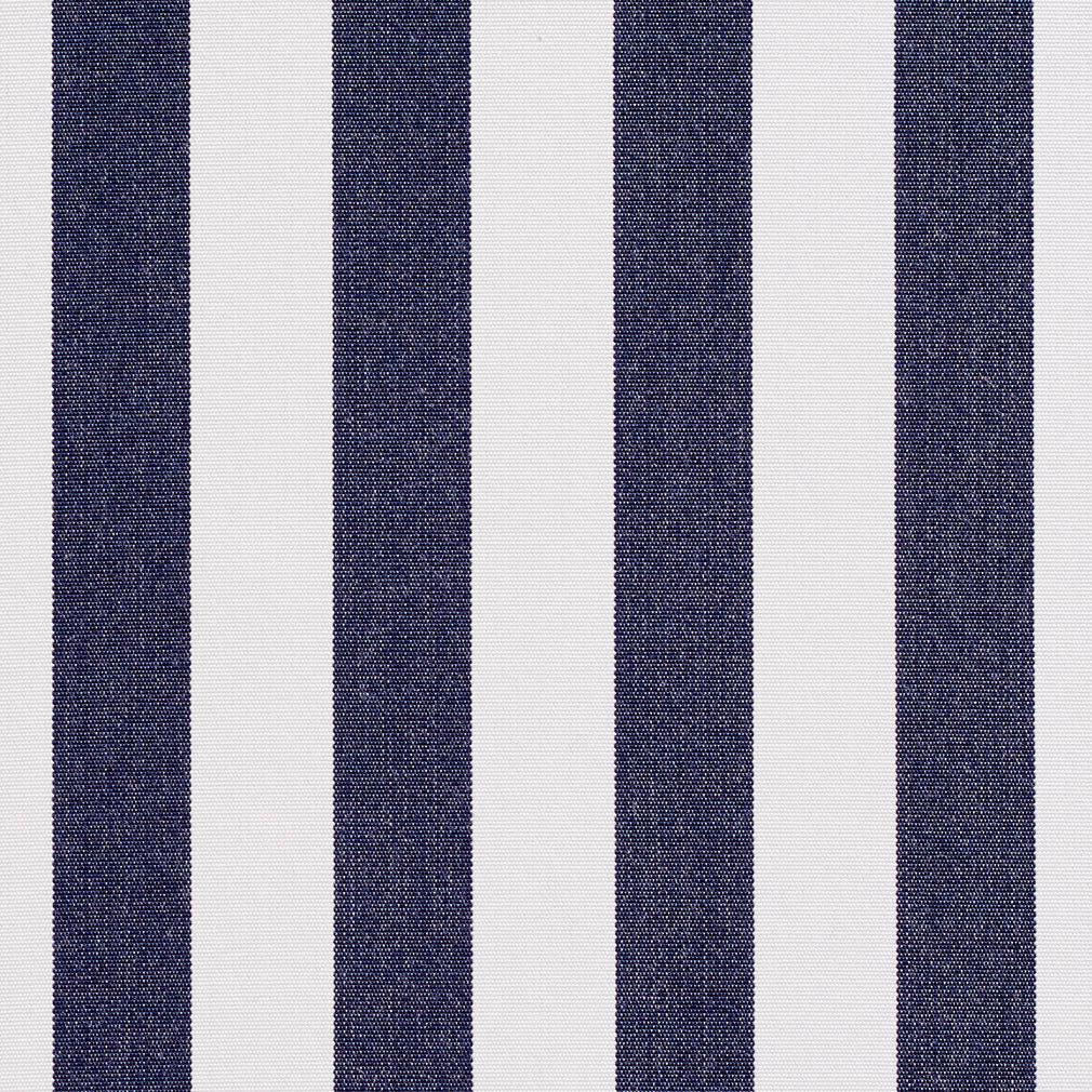 Essentials Outdoor Navy Blue White Canopy Stripe Upholstery Fabric