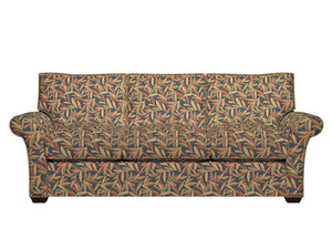 Essentials Cityscapes Navy Blue Green Lime Red Coral Mustard Leaves Upholstery Drapery Fabric