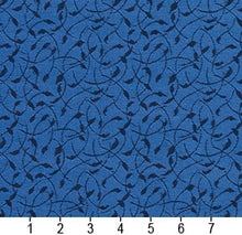 Load image into Gallery viewer, Essentials Heavy Duty Scotchgard Navy Blue Leaf Branches Upholstery Fabric / Wedgewood