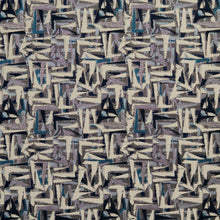 Load image into Gallery viewer, Essentials Navy Blue Mauve Aqua Gray Beige Upholstery Fabric / Sapphire Abstract
