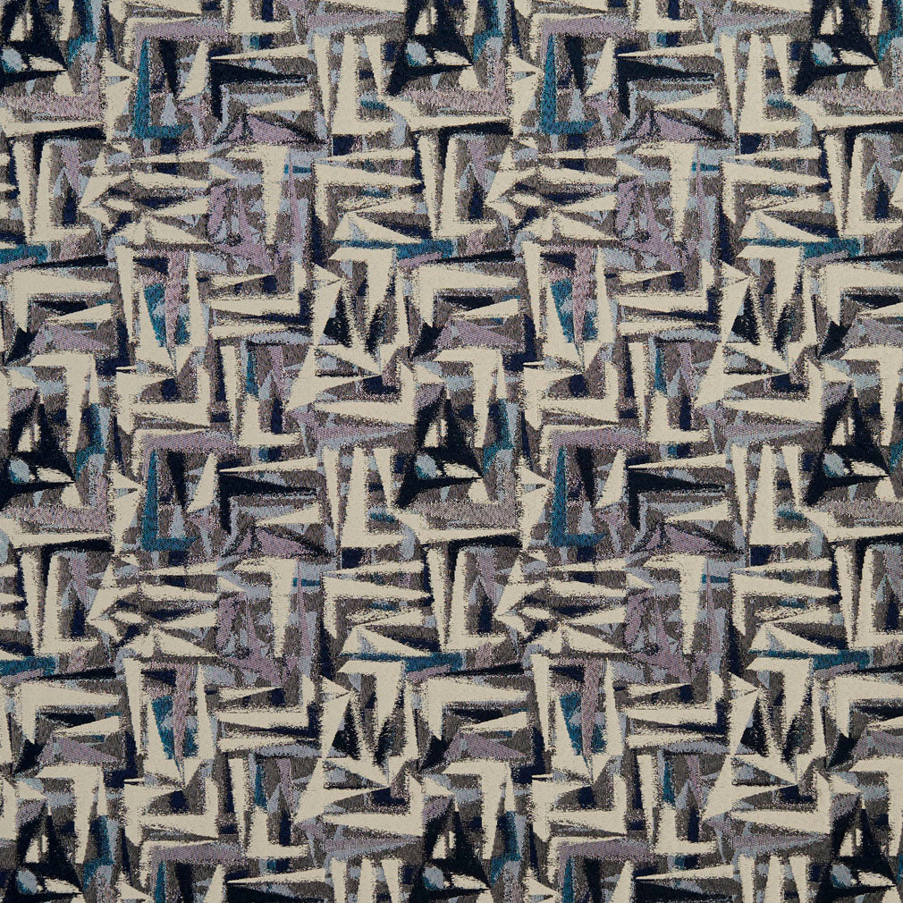 Essentials Navy Blue Mauve Aqua Gray Beige Upholstery Fabric / Sapphire Abstract