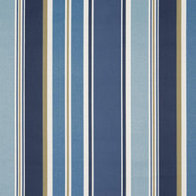 Load image into Gallery viewer, Essentials Outdoor Stain Resistant Upholstery Drapery Fabric Navy Blue White / Chambray Stripe