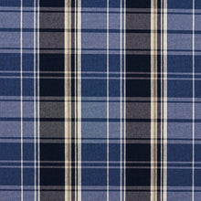 Load image into Gallery viewer, Essentials Navy Blue White Checkered Upholstery Fabric / Cobalt Plaid