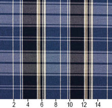 Load image into Gallery viewer, Essentials Navy Blue White Checkered Upholstery Fabric / Cobalt Plaid