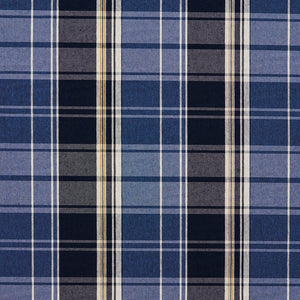 Essentials Navy Blue White Checkered Upholstery Fabric / Cobalt Plaid