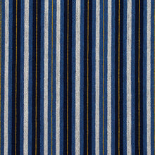 Load image into Gallery viewer, Essentials Navy Blue White Yellow Upholstery Fabric / Cobalt Stripe