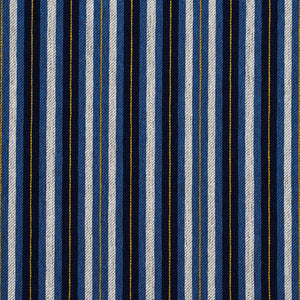 Essentials Navy Blue White Yellow Upholstery Fabric / Cobalt Stripe