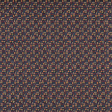 Load image into Gallery viewer, Essentials Mid Century Modern Geometric Navy Burgundy Orange Upholstery Fabric / Jewel