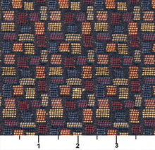 Load image into Gallery viewer, Essentials Mid Century Modern Geometric Navy Burgundy Orange Upholstery Fabric / Jewel