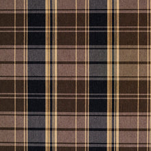 Load image into Gallery viewer, Essentials Black Brown Beige Checkered Upholstery Fabric / Espresso Plaid