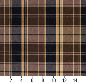 Essentials Black Brown Beige Checkered Upholstery Fabric / Espresso Plaid
