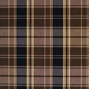 Essentials Black Brown Beige Checkered Upholstery Fabric / Espresso Plaid
