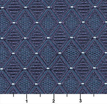 Load image into Gallery viewer, Essentials Heavy Duty Mid Century Modern Scotchgard Upholstery Fabric Navy Geometric Diamond / Baltic