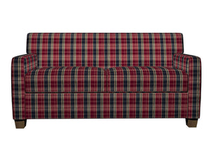 Essentials Navy Maroon Beige Checkered Upholstery Fabric / Port Plaid