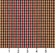 Load image into Gallery viewer, Essentials Navy Maroon Beige Plaid Upholstery Fabric / Port Check