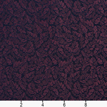 Load image into Gallery viewer, Essentials Heavy Duty Navy Mauve Botanical Leaf Upholstery Fabric / Eggplant