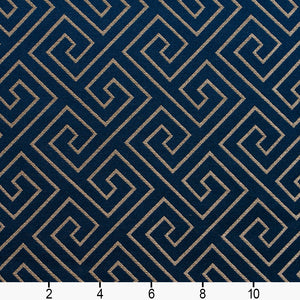 Essentials Heavy Duty Upholstery Drapery Greek Key Fabric Navy / Sapphire