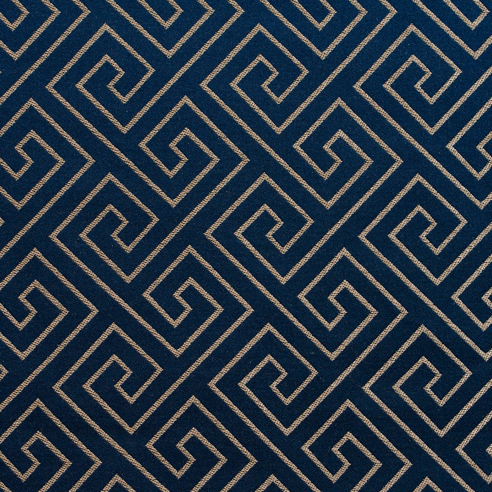 Essentials Heavy Duty Upholstery Drapery Greek Key Fabric Navy / Sapphire