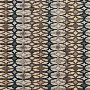 Essentials Navy Tan Gray Beige Geometric Upholstery Fabric / Royal Interlock