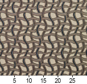 Essentials Navy Tan Gray Beige Wavy Trellis Upholstery Fabric / Royal Maze