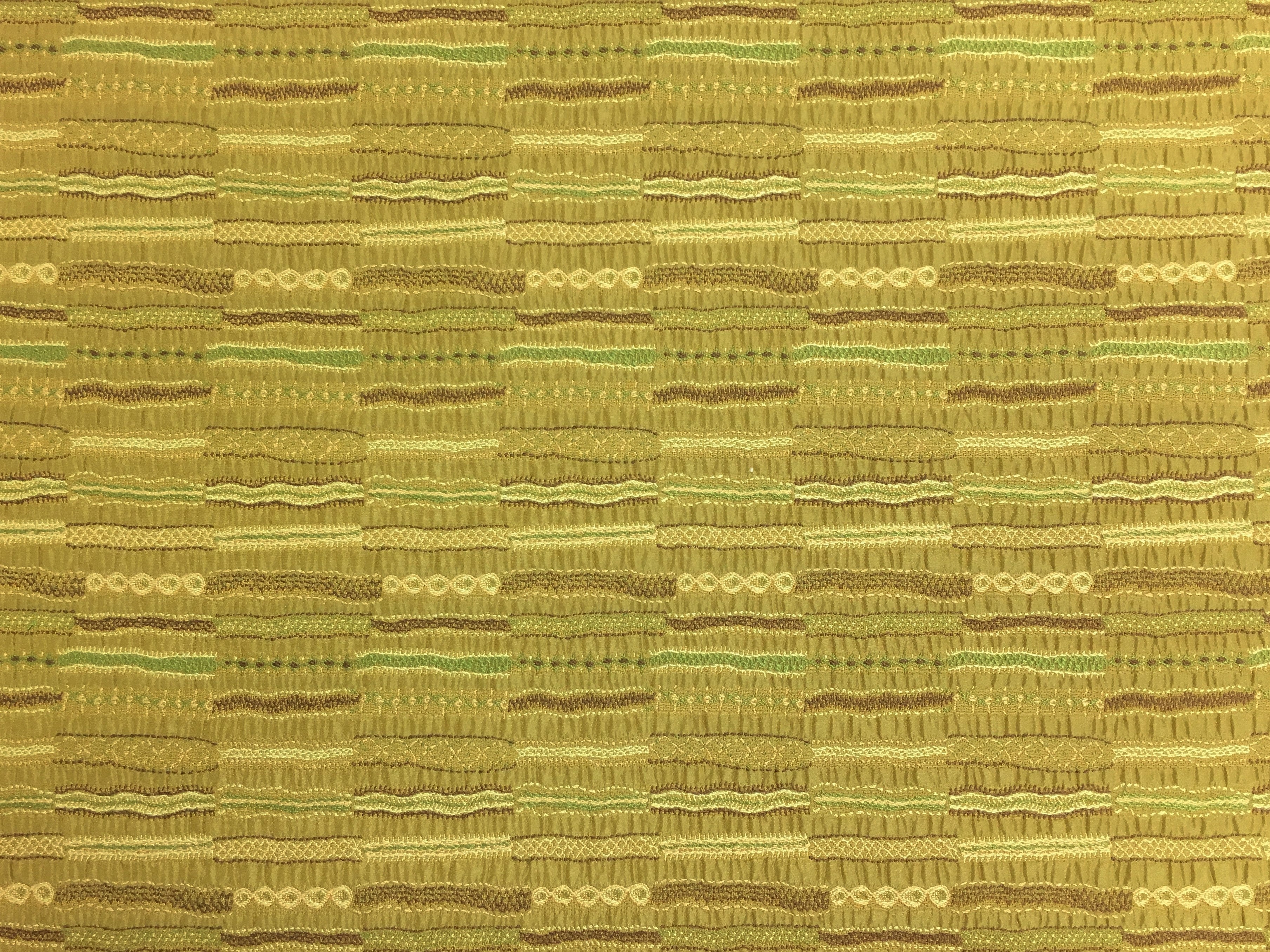 Gold, Brown & Olive Green Stripe Denim Fabric - By The Yard – In