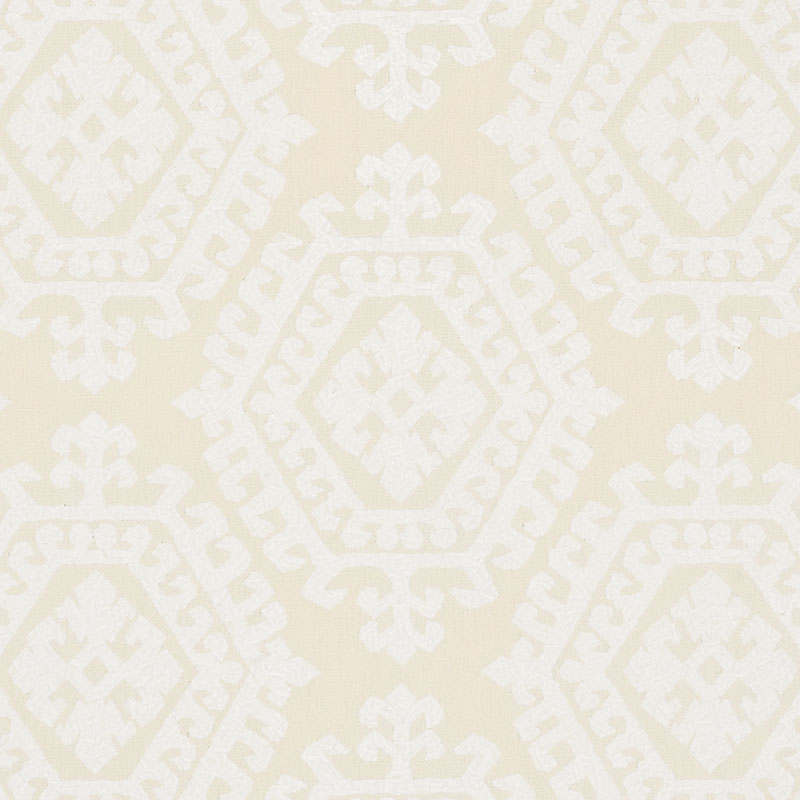 SCHUMACHER OMAR EMBROIDERY FABRIC / IVORY