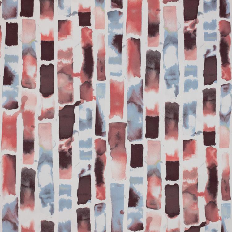 2 Colors Abstract Ombré Stripe Drapery Fabric Blue Red / RMIL15