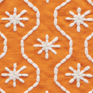 SCHUMACHER GIGI EMBROIDERY FABRIC / ORANGE