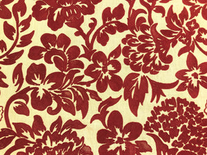 Lee Jofa Oscar De La Renta Flora Red Neutral Beige Floral Embroidered Drapery Upholstery Fabric